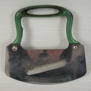 VTG Acme Rocking Chopper w/ Cheese Slicer Cast Iron Handle Stainless Utensil